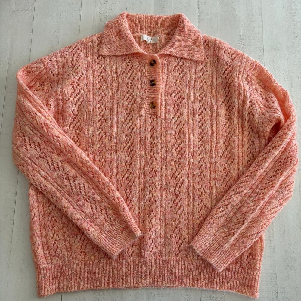 Easel Los Angeles Over Sized Creamsicle Orange Sweater Size Small